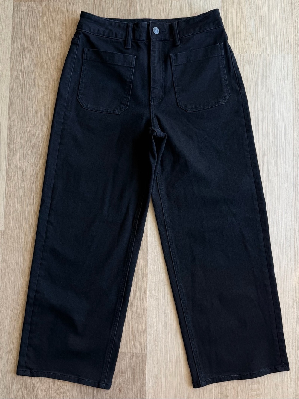 Quince Bella Stretch Patch Pocket Wide Leg Jeans Size 27